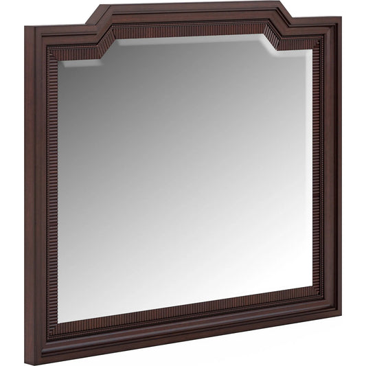 Revival Dresser Mirror by A.R.T. Furniture in brown and napa mahogany. Made from rubberwood solids, glass, resin in a unique style.
