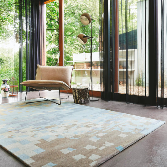 Kyah Rug - 15438 by Surya in blue, brown. Made from 100% new zealand wool in a unique style.