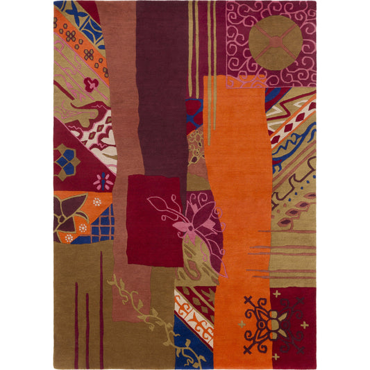 Kyah Rug - 15446 by Surya in red, orange, olive. Made from 100% new zealand wool in a unique style.