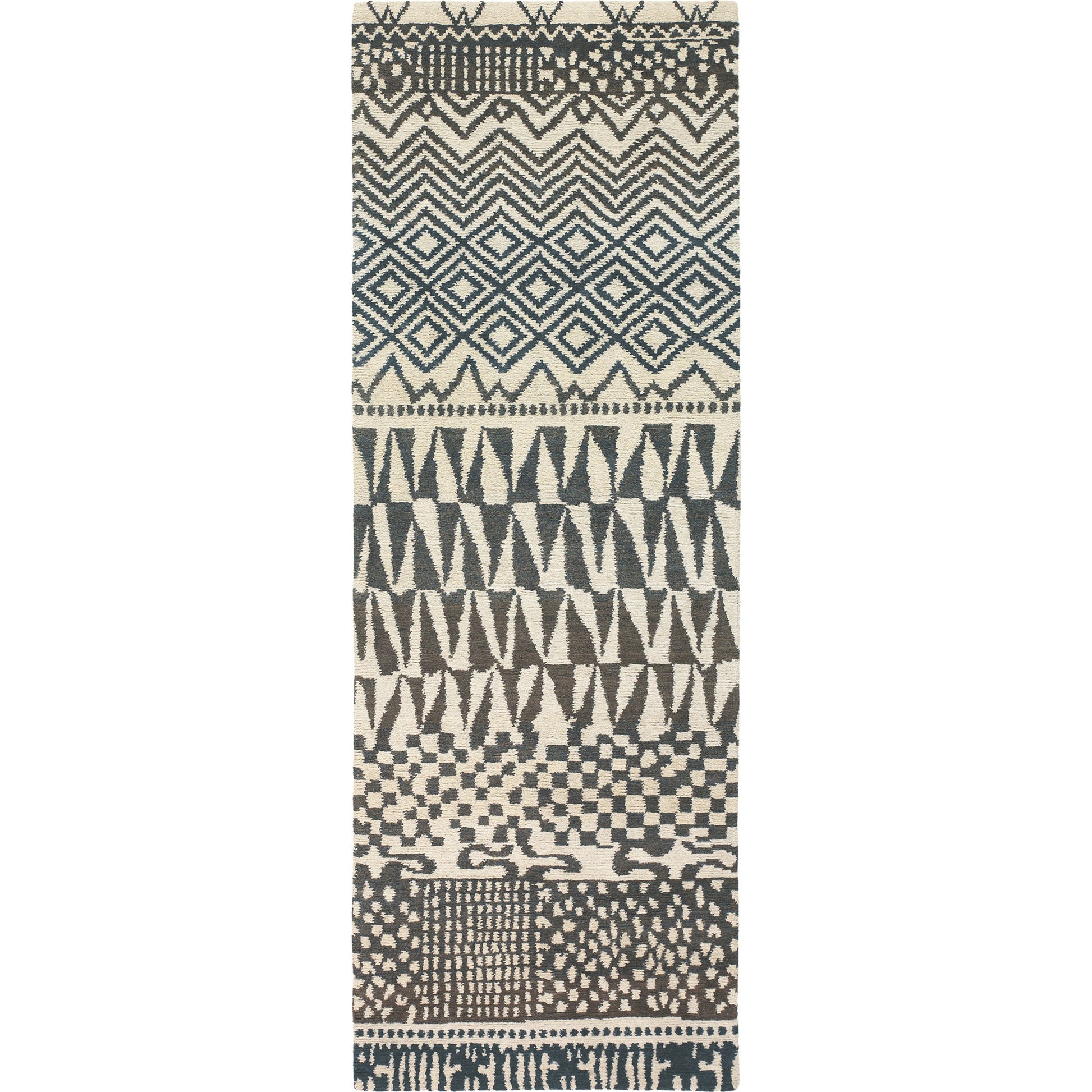 Kyah KYA-9110 Rug by Surya in off-white, dark grey. Made from 100% new zealand wool in a unique style.