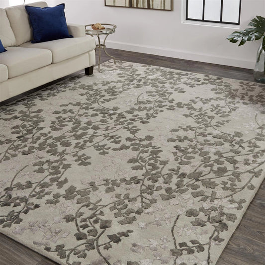 Bella Transitional & Botanical Rug - 8832F by Feizy. Made from wool, viscose in a unique style.