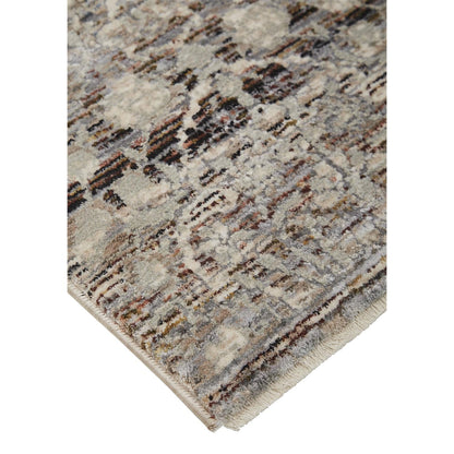 Caprio Transitional Damask Rug - 3961F by Feizy in gray, ivory, tan. Made from polyester, viscose in a unique style.