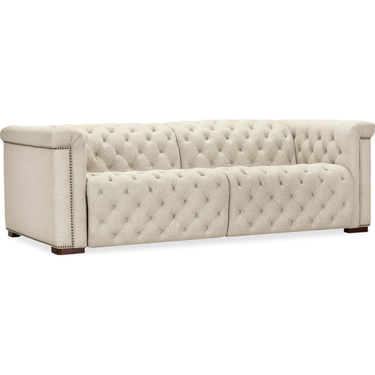 Savion Deux Sofa with Power Recliners and Power Headrests by Hooker Furniture in dark wood. Made from unique in a unique style.