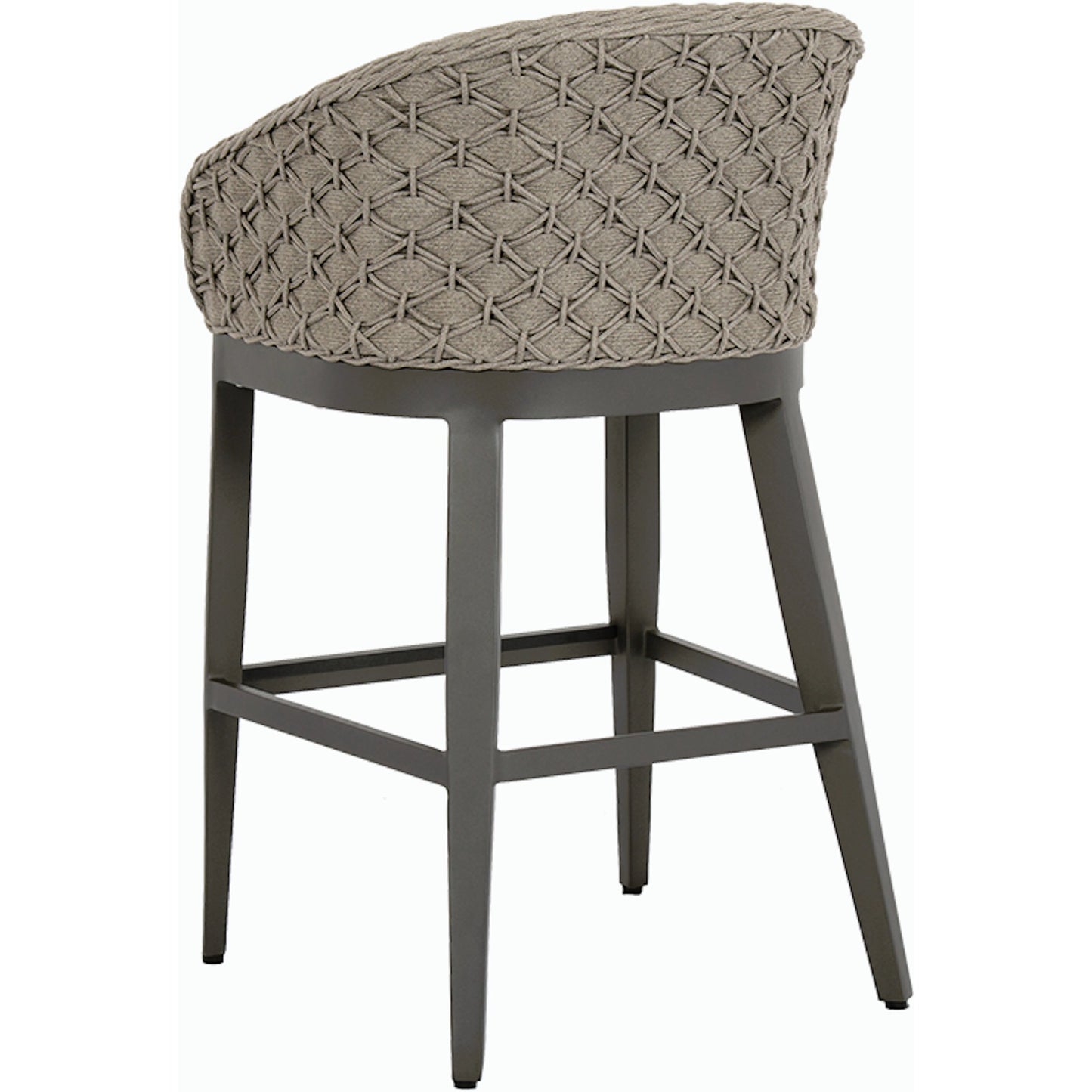 004 SI-2167087 | Additional Silo | Marbella Outdoor Barstool by Sunset West in graphite. Made from olefin rope in a modern style.