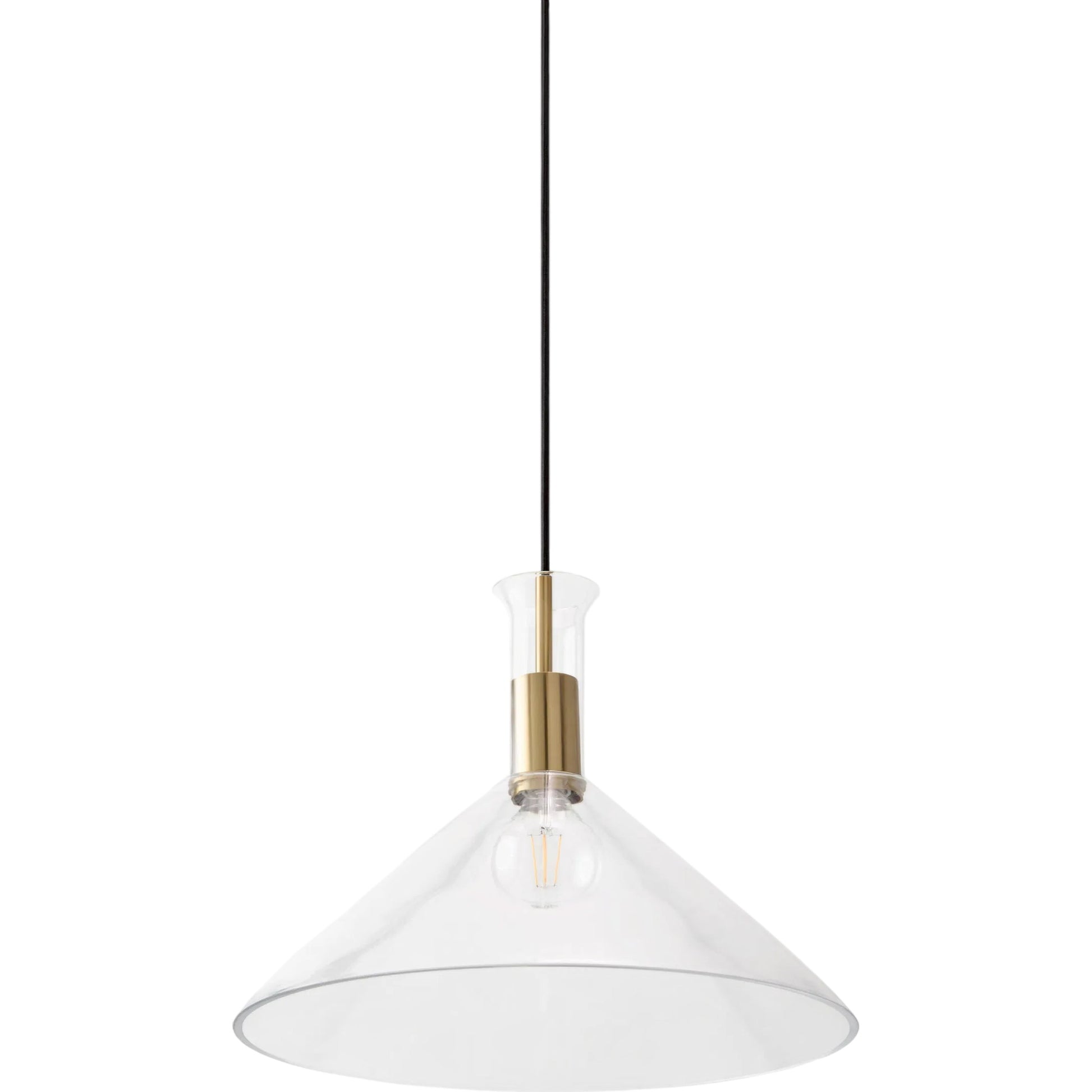 Katzinor Pendant by Surya in metallic brass, clear and plated. Made from iron, glass in a unique style.