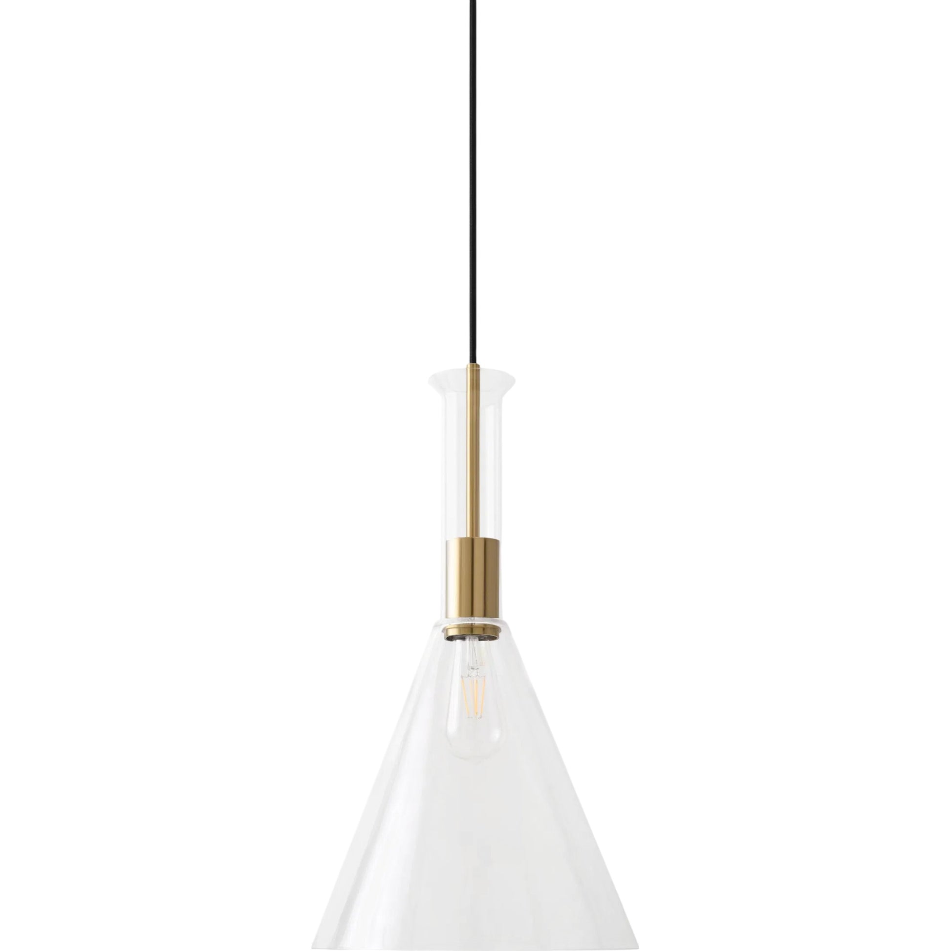 Katzinor Mini Pendant by Surya in metallic brass, clear and plated. Made from iron, glass in a unique style.