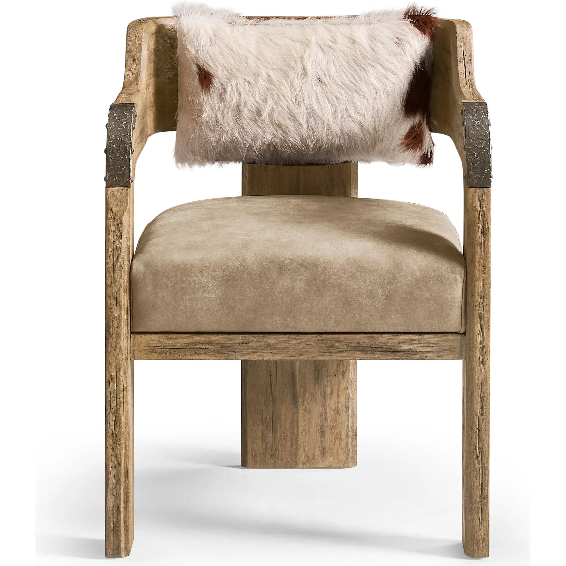 Stone Ridge Leather Arm Chair by Jonathan Charles in tully light acacia. Made from acacia in a cottage & farmhouse style.