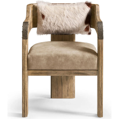 Stone Ridge Leather Arm Chair by Jonathan Charles in tully light acacia. Made from acacia in a cottage & farmhouse style.