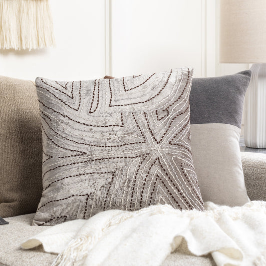 Kenzo Pillow - 19032 by Surya in charcoal, light gray. Made from 70% cotton, 30% viscose, 100% cotton in a unique style.