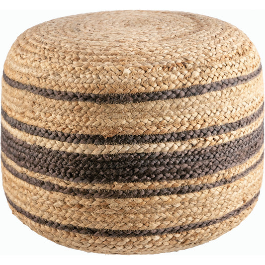 Kazan Pouf - 487873 by Livabliss in sand, champagne, khaki, desert tan, light wood, taupe. Made from jute, polybeads in a eclectic & global style.