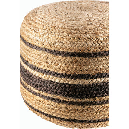 Kazan Pouf - 487873 by Livabliss in sand, champagne, khaki, desert tan, light wood, taupe. Made from jute, polybeads in a eclectic & global style.