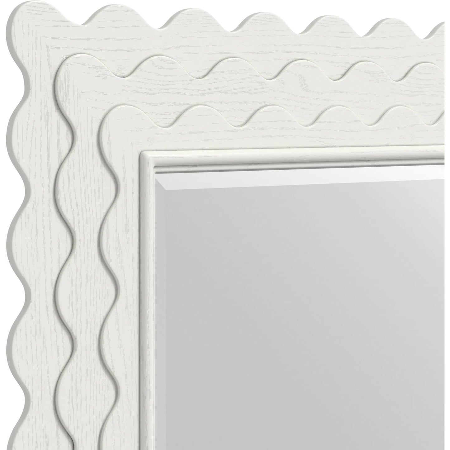 003 SI-2514189 | Closeup | Haven Mirror by A.R.T. Furniture in warm white. Made from parawood solids, oak veneer in a transitional style.