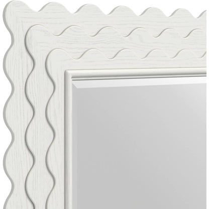 Haven Mirror by A.R.T. Furniture in warm white. Made from parawood solids, oak veneer in a transitional style.