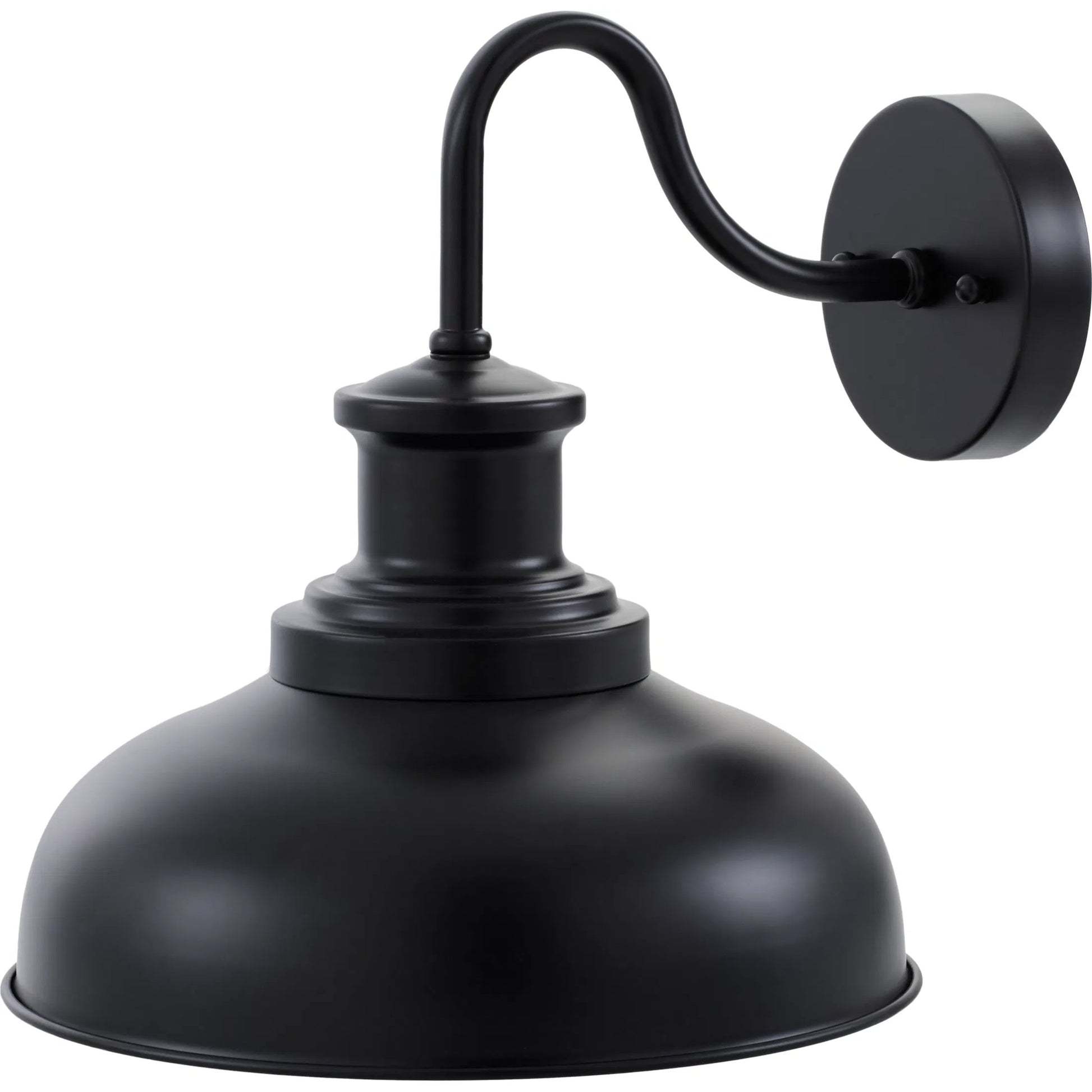 Kazuto Indoor/Outdoor Wall Sconce by Livabliss in fixture: black; shade (outside): black; shade (inside): gold; cord: black and paintedmetallicpaintedpainted. Made from iron, metal in a modern style.