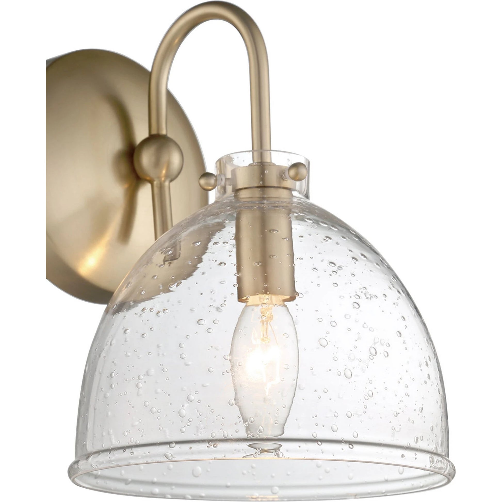 Quinn Seeded Glass 1-Light Wall Sconce by Lumanity. Made from metal, glass in a transitional style.