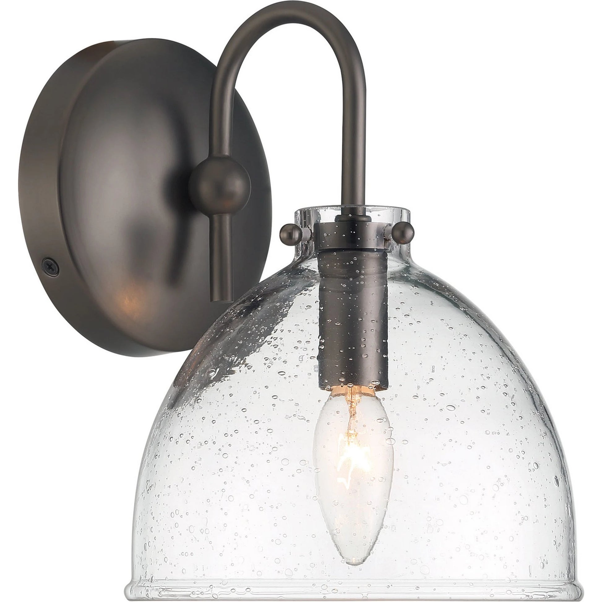 Quinn Seeded Glass 1-Light Wall Sconce by Lumanity. Made from metal, glass in a transitional style.