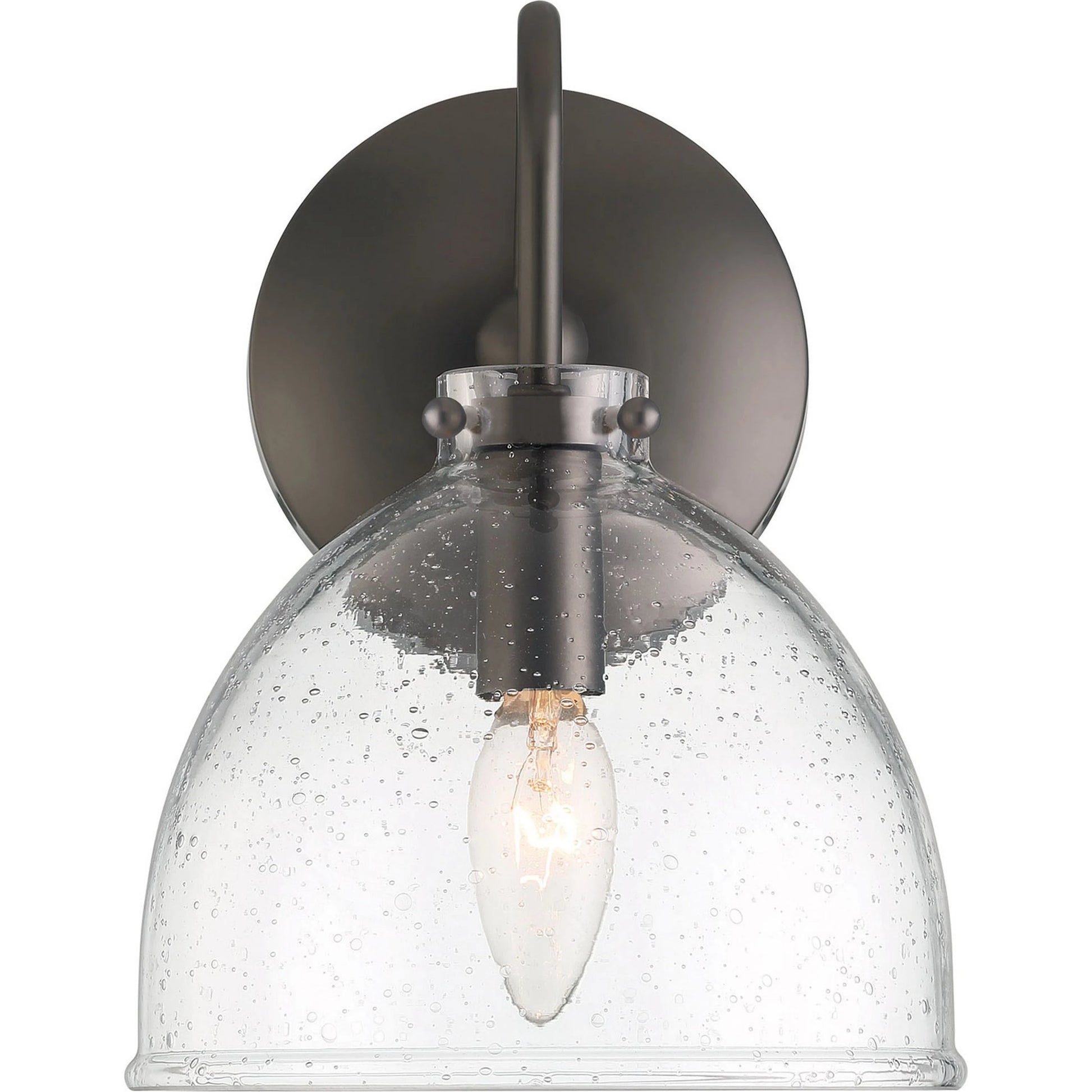 Quinn Seeded Glass 1-Light Wall Sconce by Lumanity. Made from metal, glass in a transitional style.
