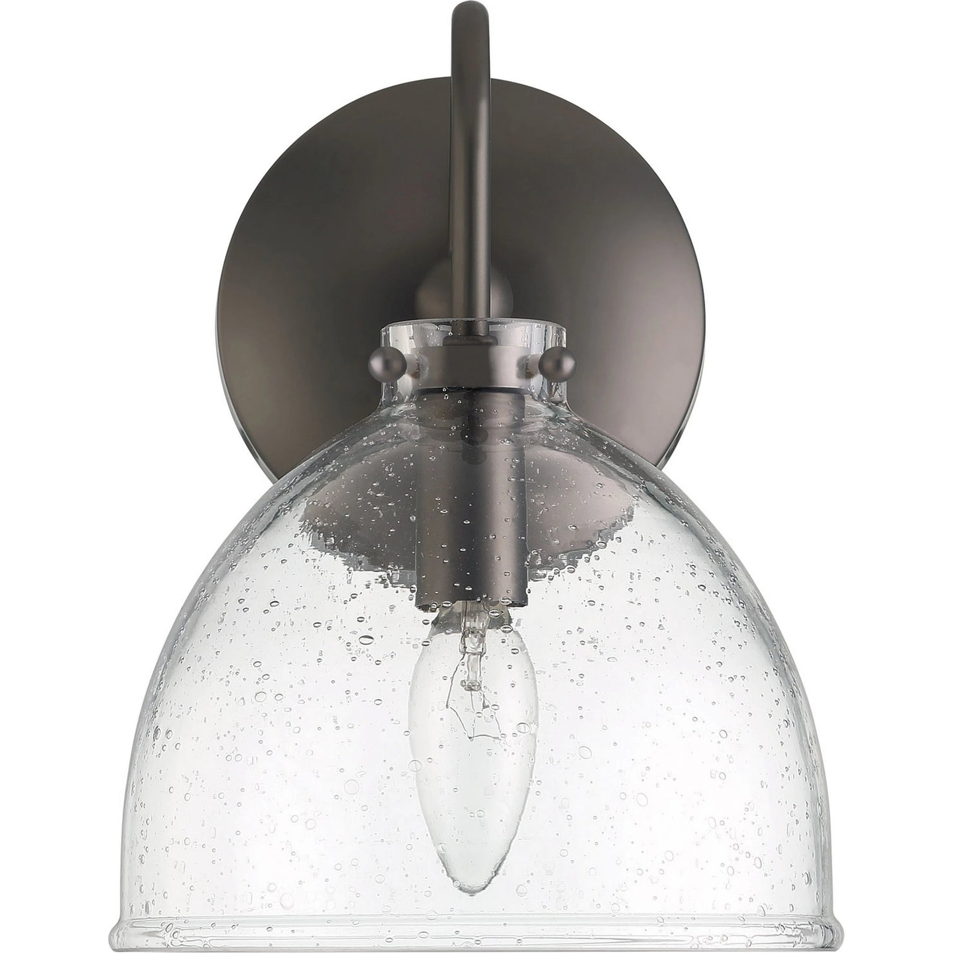 Quinn Seeded Glass 1-Light Wall Sconce by Lumanity. Made from metal, glass in a transitional style.