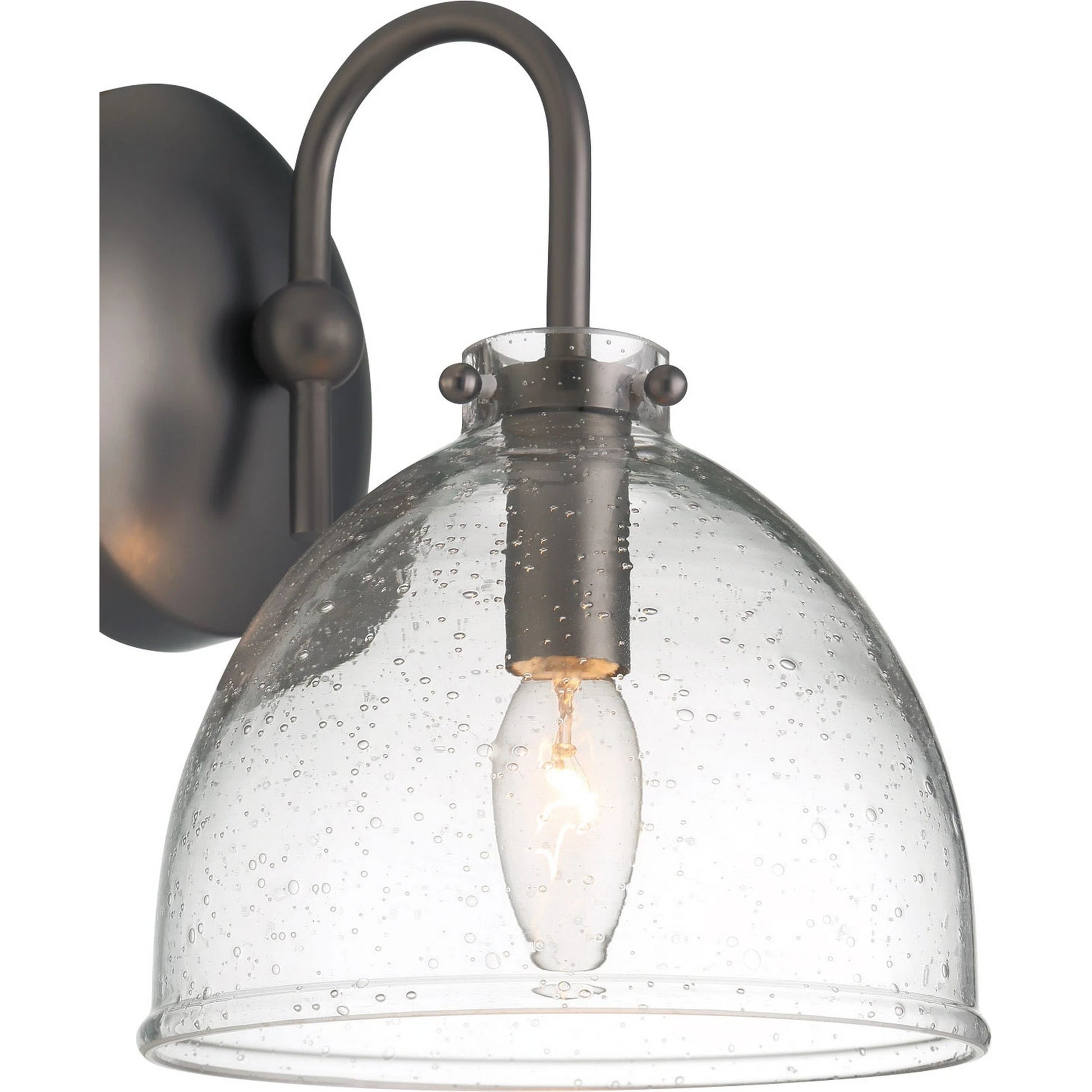 Quinn Seeded Glass 1-Light Wall Sconce by Lumanity. Made from metal, glass in a transitional style.