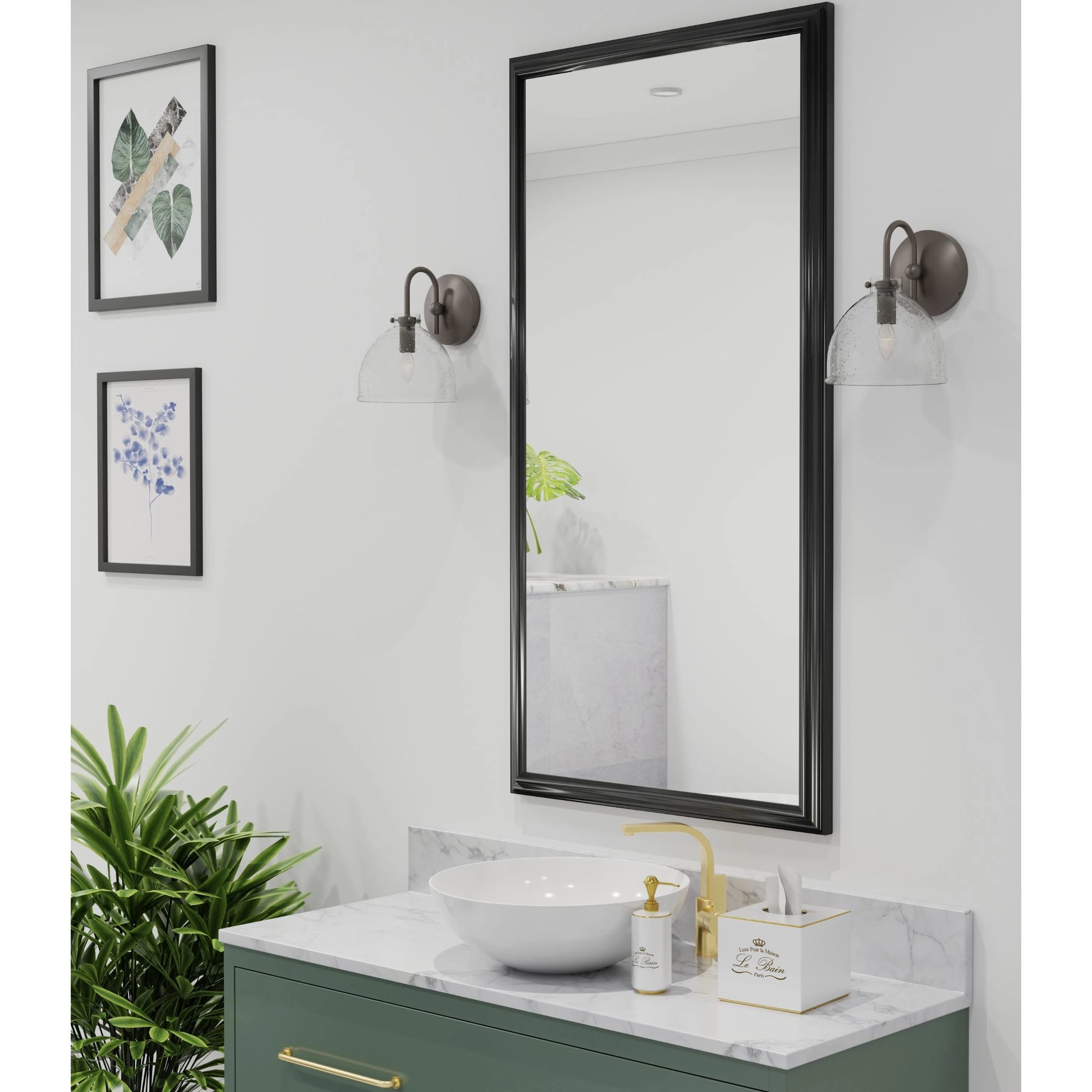 Quinn Seeded Glass 1-Light Wall Sconce by Lumanity. Made from metal, glass in a transitional style.