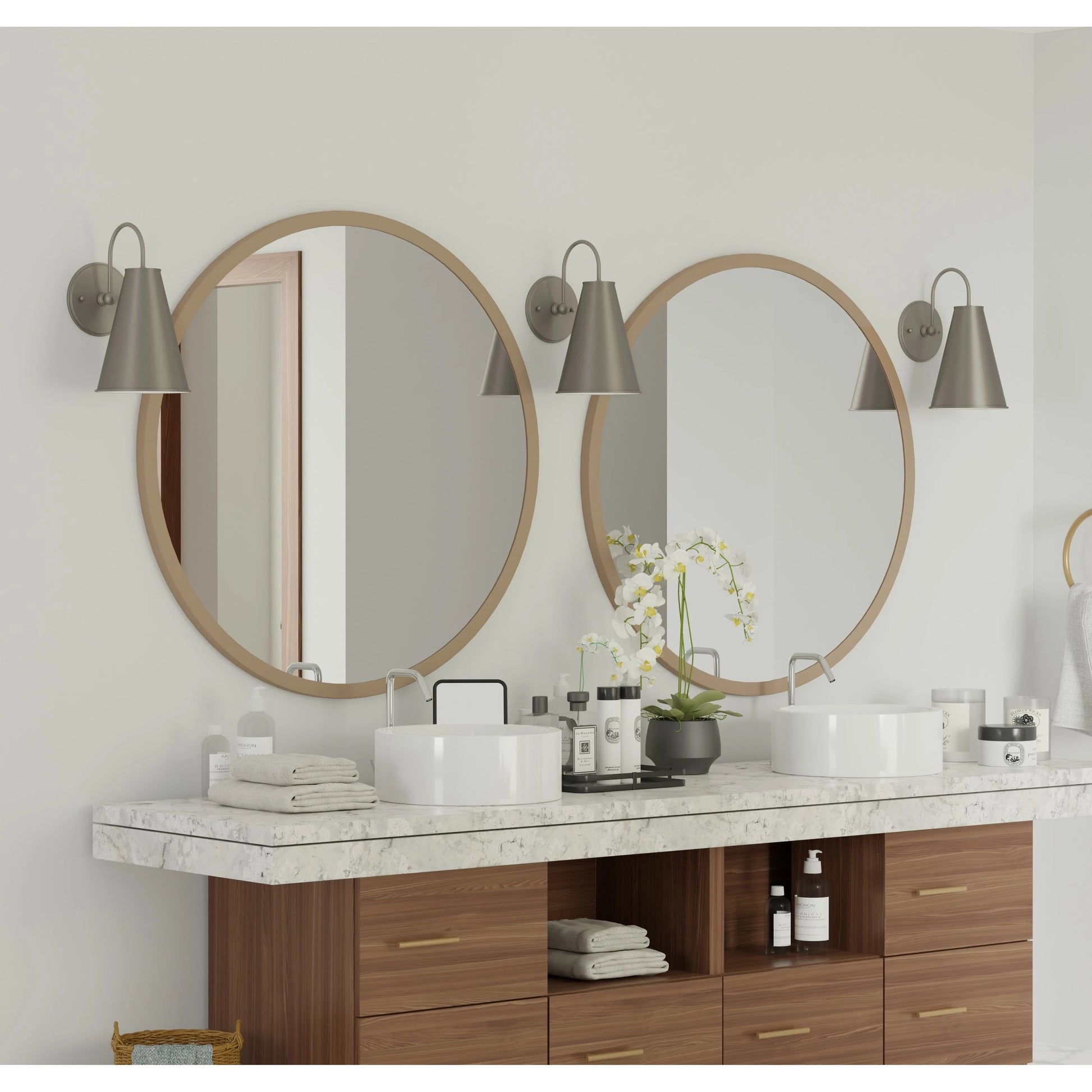 Lincoln Tapered Metal 7" Dome Wall Sconce Light by Lumanity. Made from metal in a modern style.