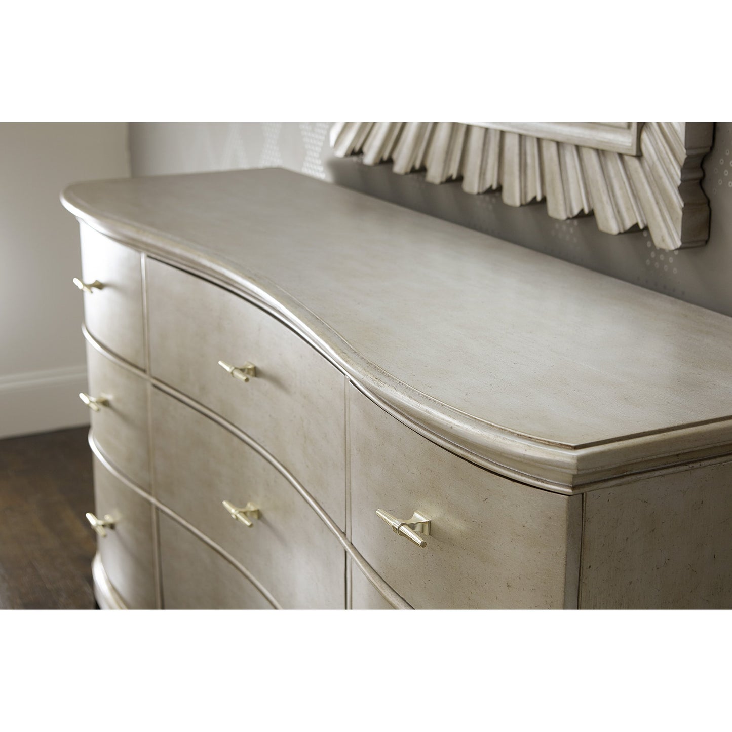 008 SR-882088 | Lifestyle | Starlite Dresser by A.R.T. Furniture in silver and peri. Made from parawood solids, primavera veneer in a transitional style.