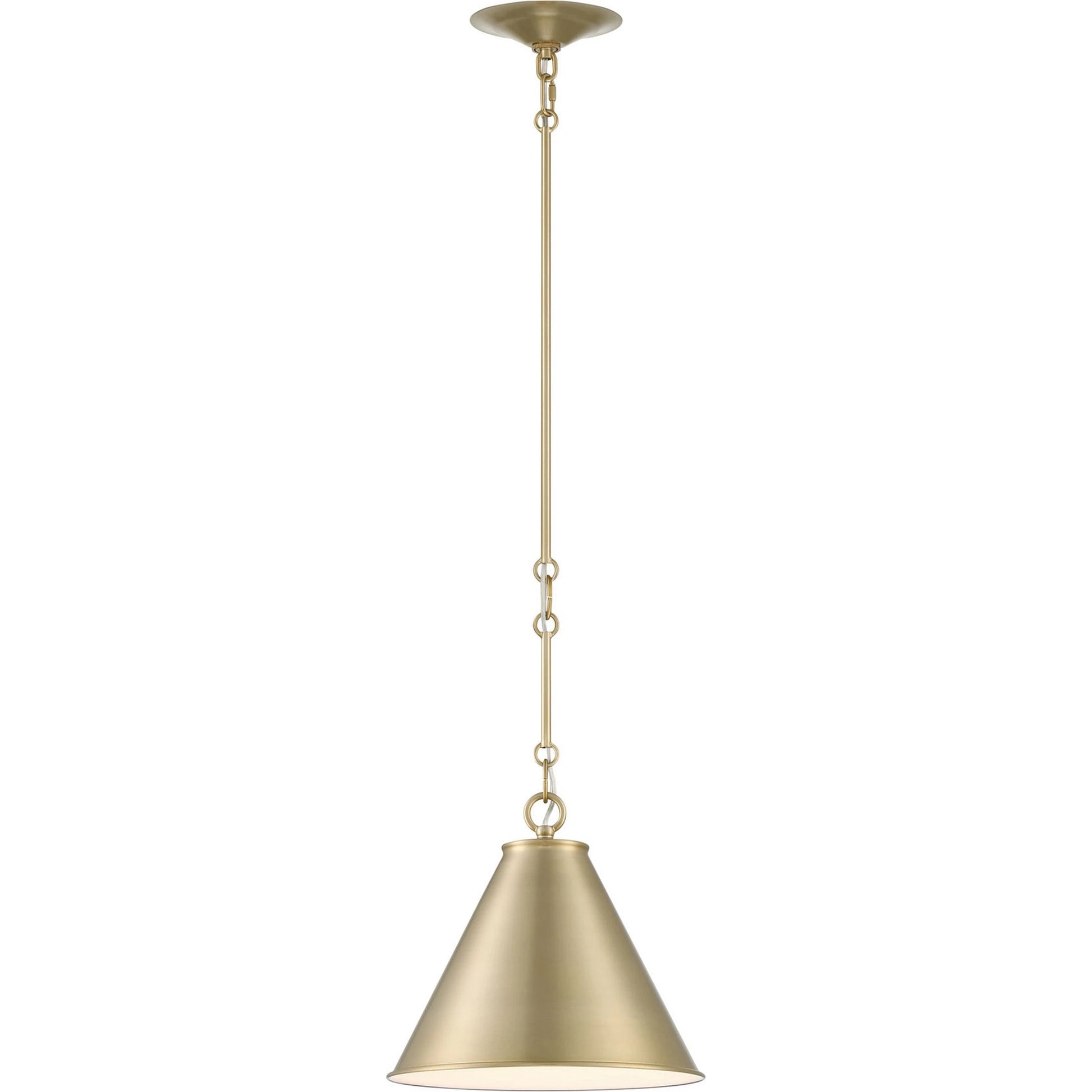 Lincoln Tapered Metal 11" Dome Pendant Light by Lumanity in antiqued brass. Made from metal in a modern style.