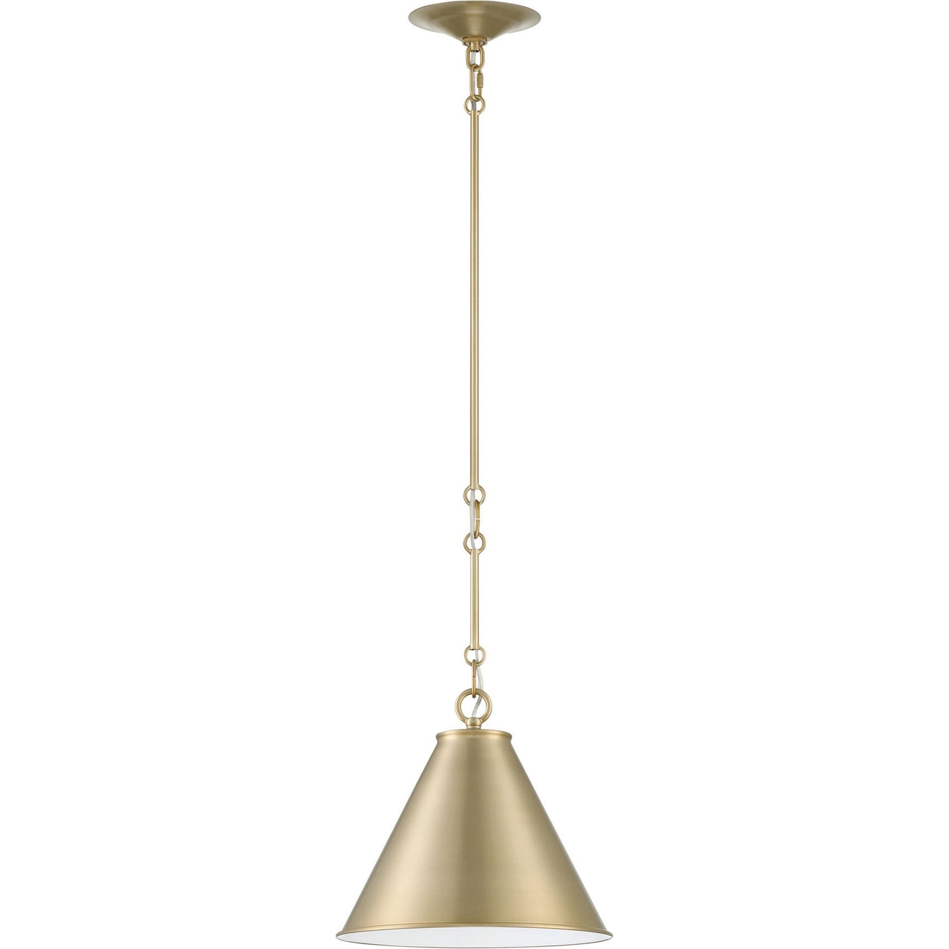 Lincoln Tapered Metal 11" Dome Pendant Light by Lumanity in antiqued brass. Made from metal in a modern style.