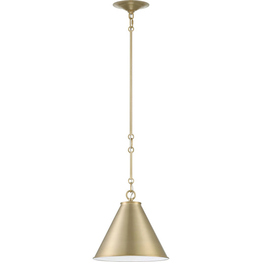 Lincoln Tapered Metal 11" Dome Pendant Light by Lumanity in antiqued brass. Made from metal in a modern style.