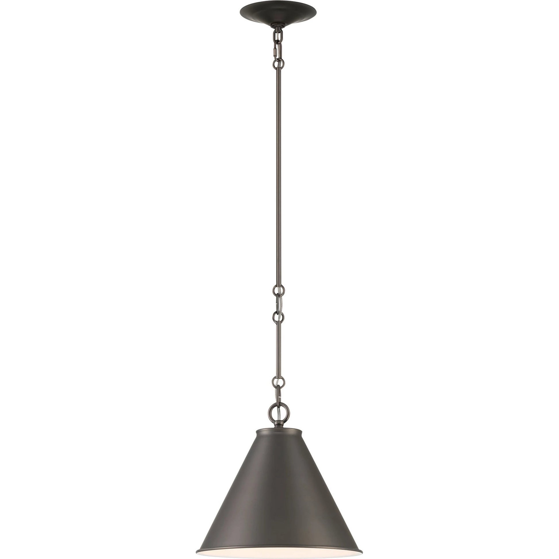 Lincoln Tapered Metal 11" Dome Pendant Light by Lumanity in antiqued brass. Made from metal in a modern style.