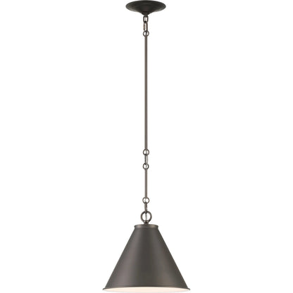 Lincoln Tapered Metal 11" Dome Pendant Light by Lumanity in antiqued brass. Made from metal in a modern style.