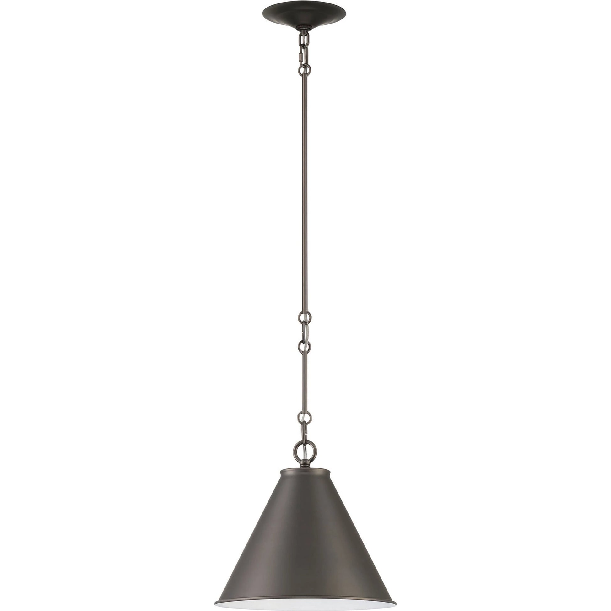 Lincoln Tapered Metal 11" Dome Pendant Light by Lumanity in antiqued brass. Made from metal in a modern style.
