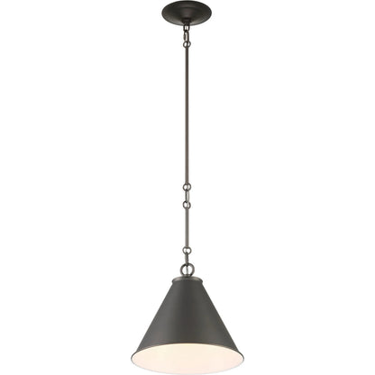 Lincoln Tapered Metal 11" Dome Pendant Light by Lumanity in antiqued brass. Made from metal in a modern style.