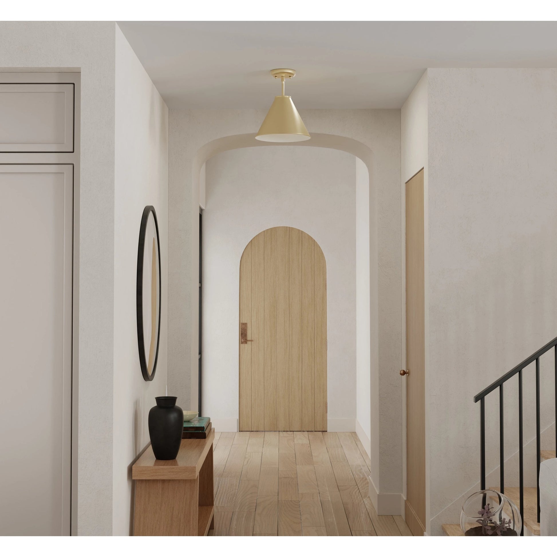 Lincoln Tapered Metal 11" Semi-Flush Mount Ceiling Light by Lumanity. Made from metal in a modern style.