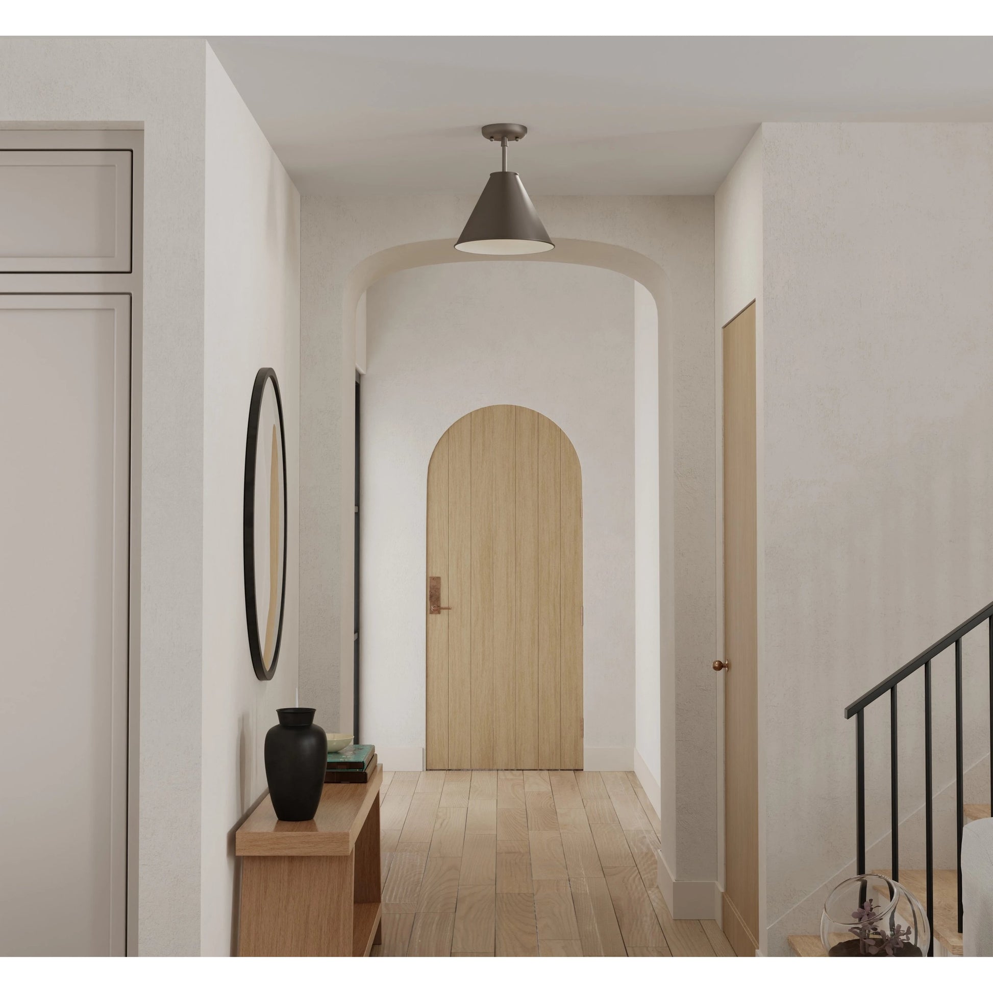 Lincoln Tapered Metal 11" Semi-Flush Mount Ceiling Light by Lumanity. Made from metal in a modern style.