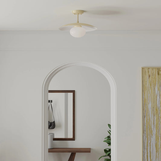 Declan Disc 16" Semi-Flush Mount Ceiling Light by Lumanity. Made from metal, glass in a modern style.