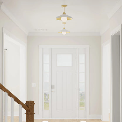 Brooks Semi-Flush Mount Ceiling Barn Light by Lumanity. Made from metal in a modern style.