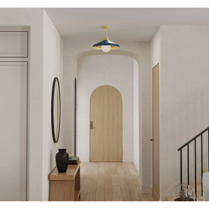 Brooks Semi-Flush Mount Ceiling Barn Light by Lumanity. Made from metal in a modern style.