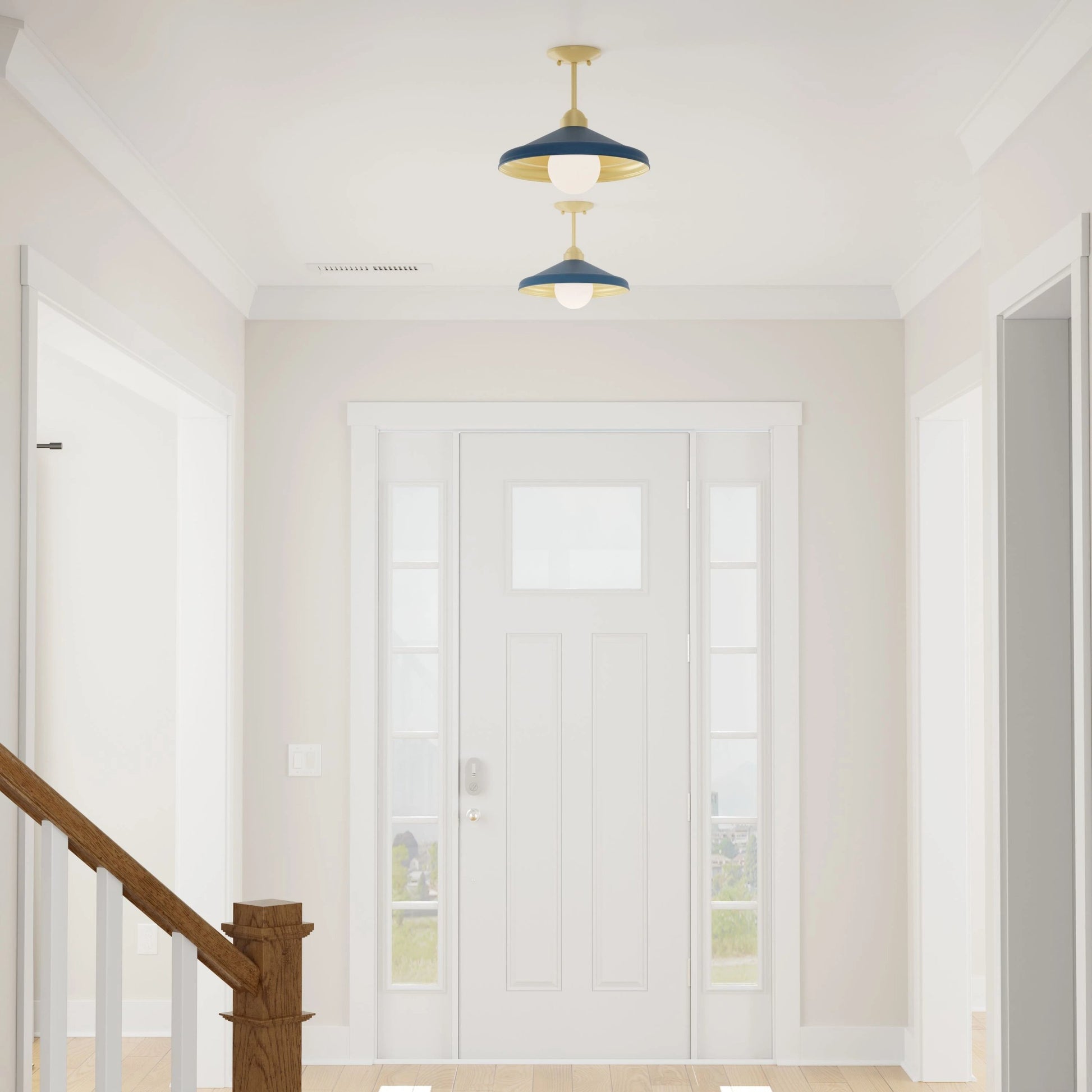 Brooks Semi-Flush Mount Ceiling Barn Light by Lumanity. Made from metal in a modern style.
