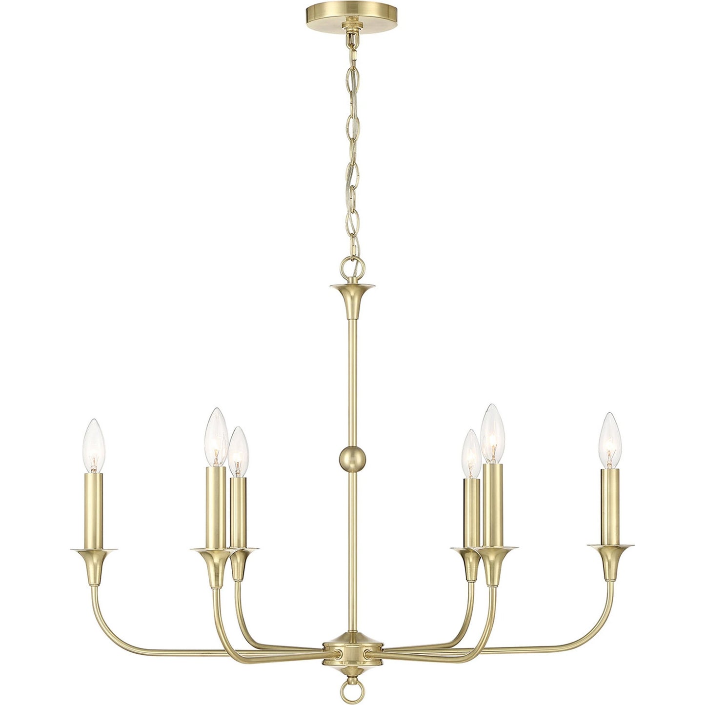 002 SI-1965965 | Additional Silo | Charlotte Chandelier by Lumanity in classic satin brass. Made from iron in a modern style.
