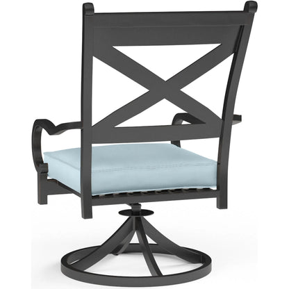 Monterey Outdoor Swivel Dining Chair by Sunset West in browns. Made from aluminum in a cottage & farmhouse style.