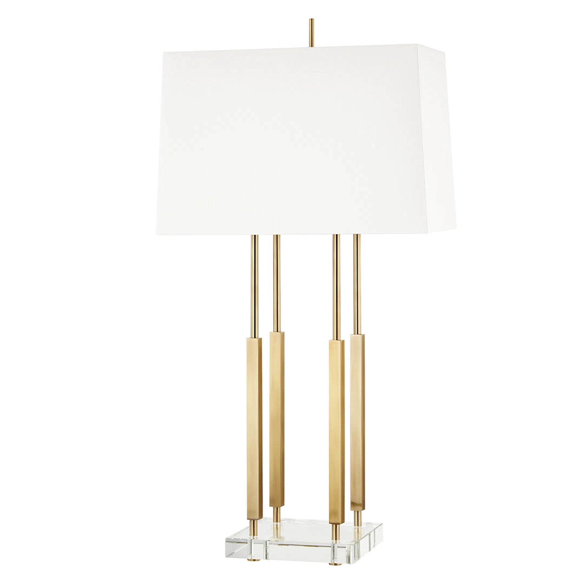 Williamsburg Linear Pendant by Hudson Valley in aged brass. Made from steel in a transitional style.