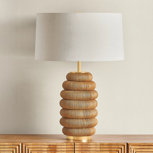 Winbrook Table Lamp by Hudson Valley in aged brass. Made from unique in a rustic style.