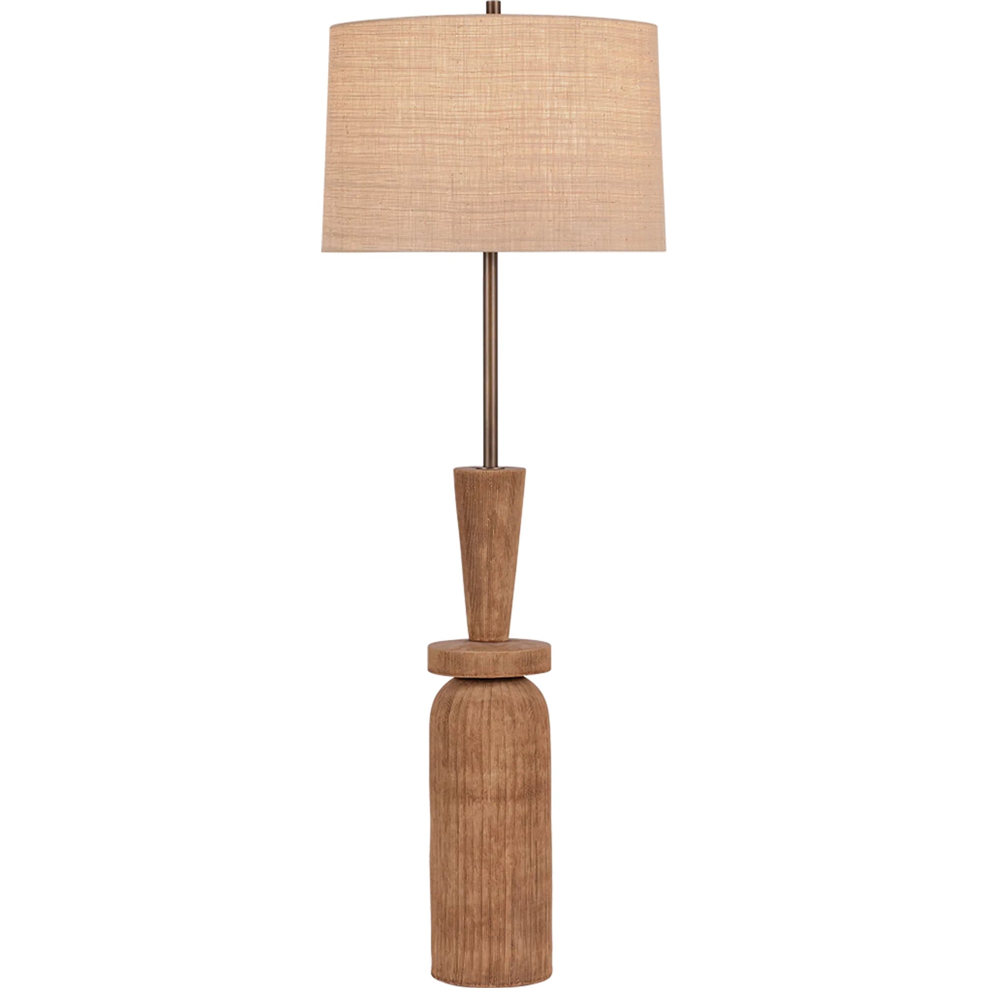 Kinloch Floor Lamp by Hudson Valley in bronze leaf, ceramic ash brown. Made from ceramic in a transitional style.