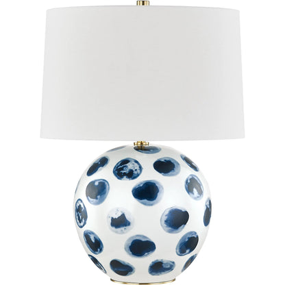 Blue Point Table Lamp by Hudson Valley in white. Made from ceramic in a coastal style.