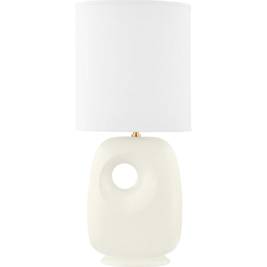 Harbor Park Table Lamp by Hudson Valley in satin ivory. Made from steel in a transitional style.