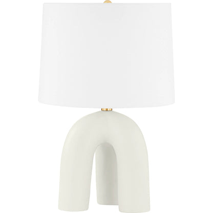 Mills Pond Lamp by Hudson Valley in satin ivory. Made from aged brass, satin ivory in a modern style.