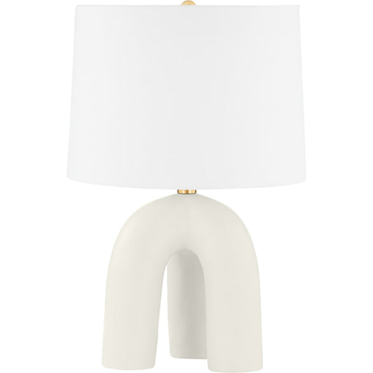 Mills Pond Lamp by Hudson Valley in satin ivory. Made from aged brass, satin ivory in a modern style.