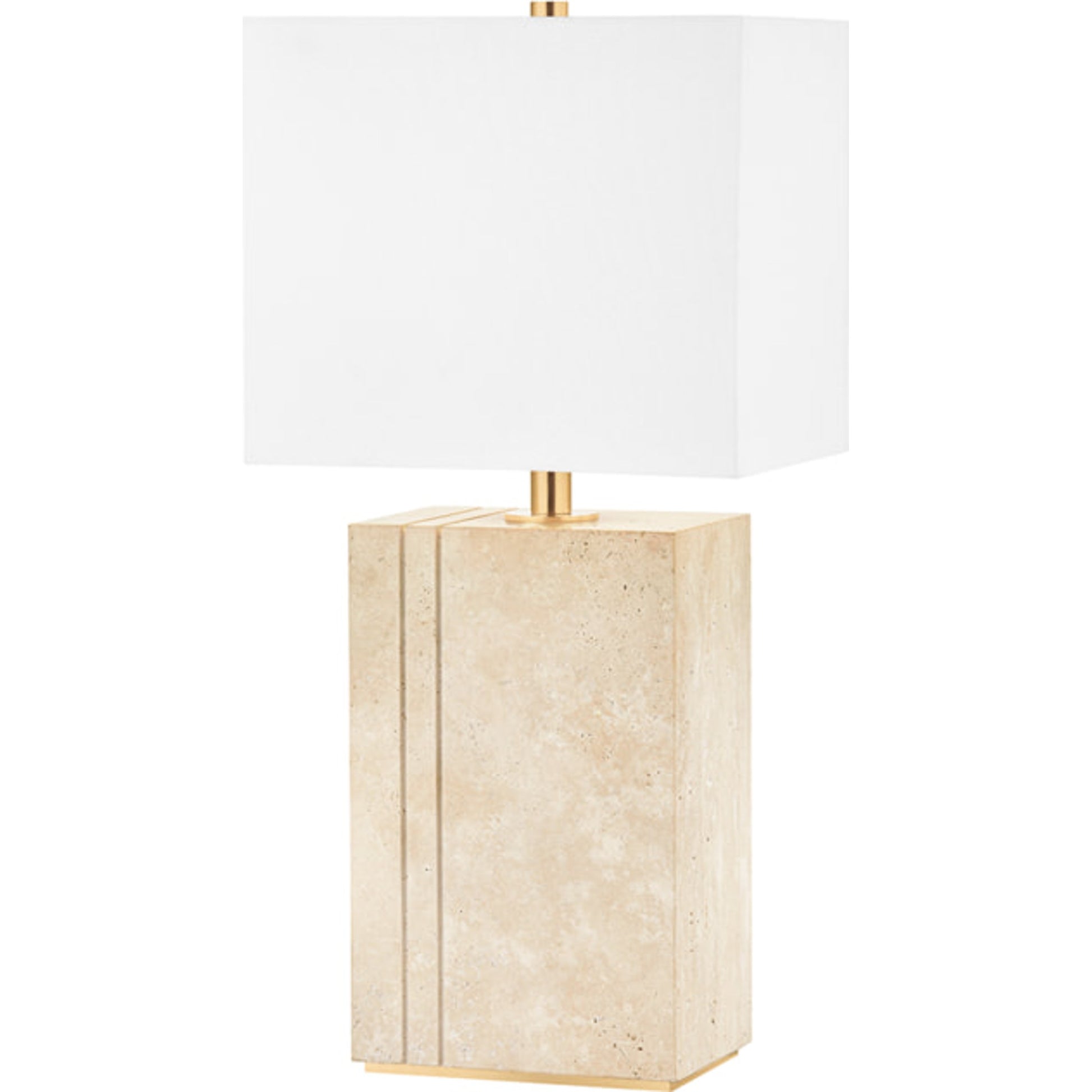 Brownsville Table Lamp by Hudson Valley in aged brass. Made from steel in a transitional style.