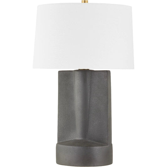Wilson Table Lamp by Hudson Valley in aged brass. Made from ceramic in a modern style.